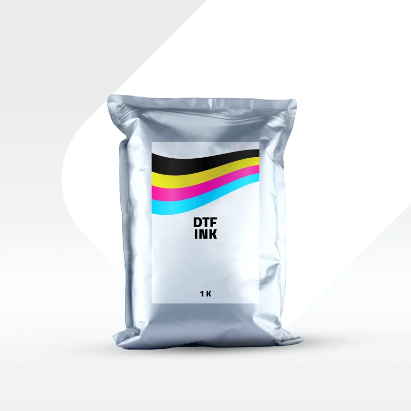 بودرة DTF بيضاء بوزن 1 كيلو جرام، تستخدم في تثبيت الحبر على الفنايل والملابس أثناء الطباعة الحرارية، مثالية لمحلات الطباعة في اليمن